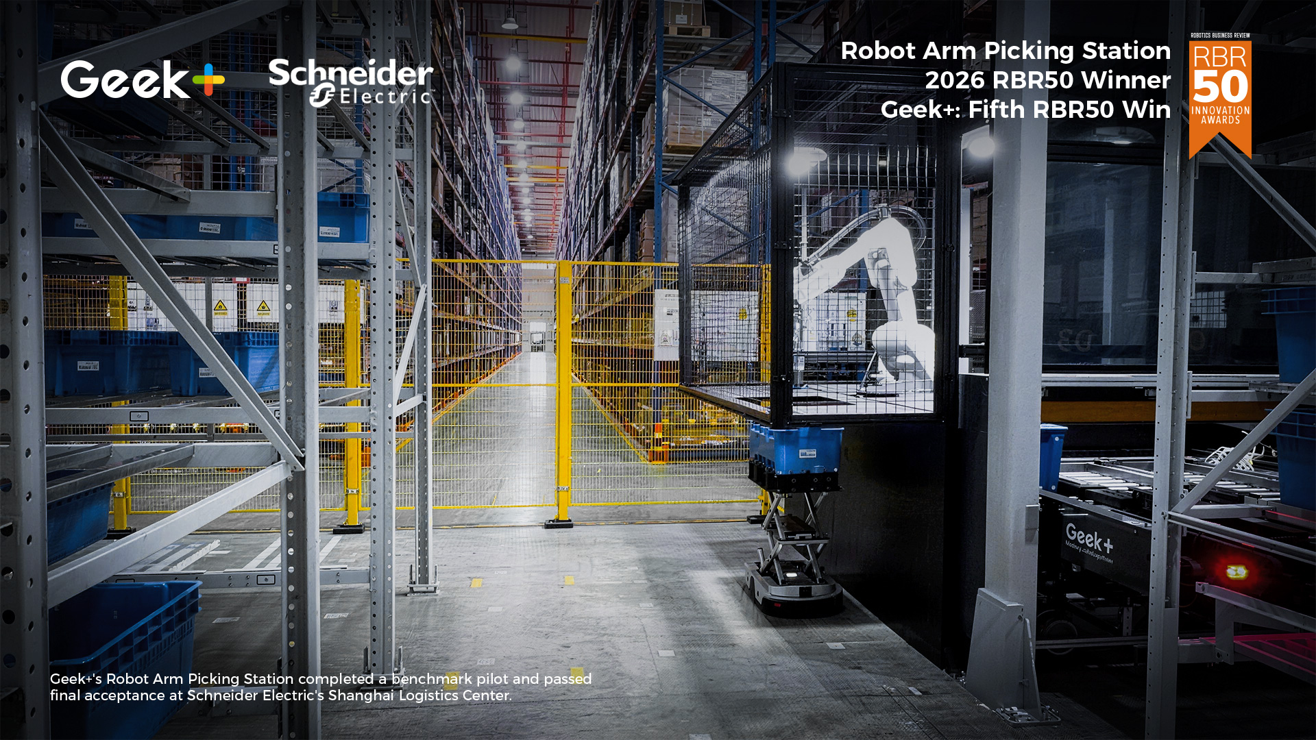 Geek+ Wins 2026 RBR50 Innovation Award for Robot Arm Picking Station